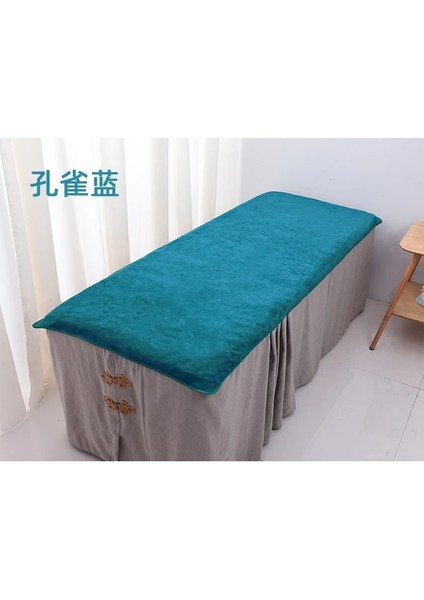 Tavuskuşu Mavisi Deliksiz 200X100CM Salon Özel Yatak Delikli Havlu Fizyoterapi Masaj Serging Çarşafları (Yurt Dışından)