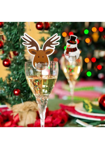 Noel Kupası Kartı Noel Partisi Noel Baba Şapkası Şarap Cam Dekorasyon G (Yurt Dışından)