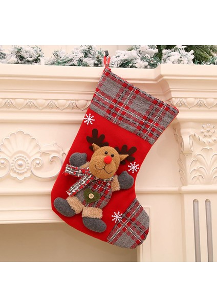 Noel Çorabı Noel Baba Şeker Çorap Hediye Çantası Noel Ağacı, C (Yurt Dışından) modelleri