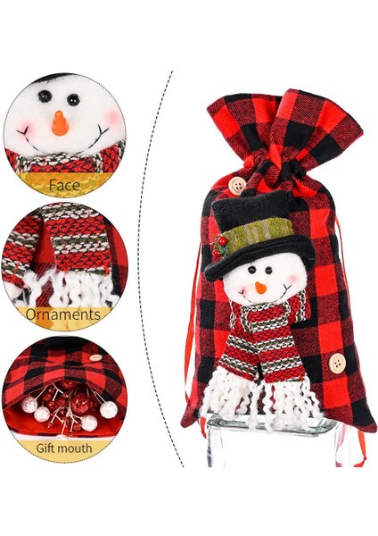 3'lü Noel Şeker Çantaları Elma Çantaları Noel Baba Kardan Adam Elk (Yurt Dışından)
