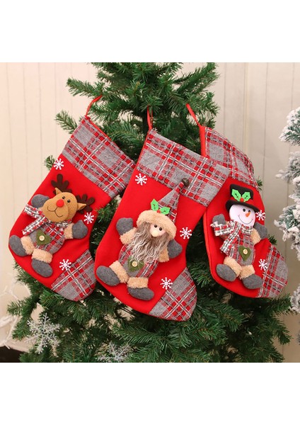 Noel Çorabı Noel Baba Şeker Çorap Hediye Çantası Noel Ağacı, C (Yurt Dışından) fırsatları