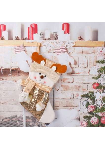 Noel Çorapları Payetler Noel Baba Noel Ağacı Kolye Dekorasyonu (Yurt Dışından)