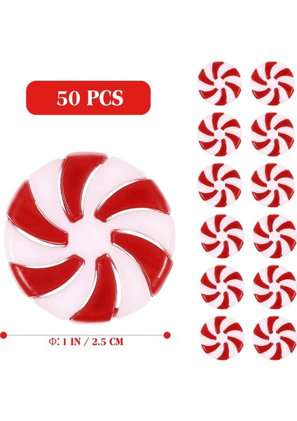 Tatil Dekorasyon Parti Şekeri Için 50 Adet Noel Şeker Kamışı 25MM (Yurt Dışından)