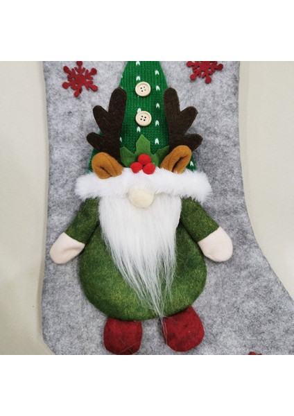 Noel Hediyesi Bebek Noel Çorabı Çocuk Noel Hediyesi Çantası Gri (Yurt Dışından)