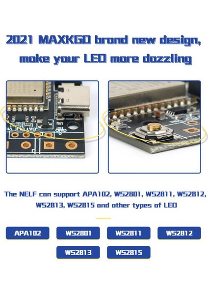 Maxkgo LED Şerit Wifi Sürücüsü Yeni Yıl Dekoru Için Rgb Işık, Lehimsiz (Yurt Dışından) modelleri