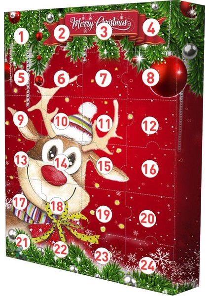 24 Adet Reçine Anahtarlık Dekorlu Çocuklar Için Noel Advent Takvimi (Yurt Dışından)