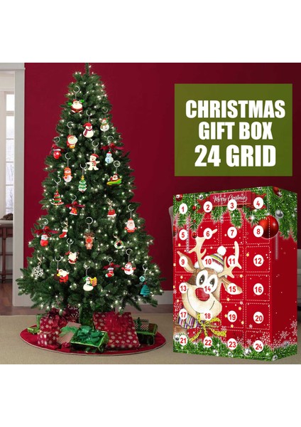 24 Adet Reçine Anahtarlık Dekorlu Çocuklar Için Noel Advent Takvimi (Yurt Dışından)