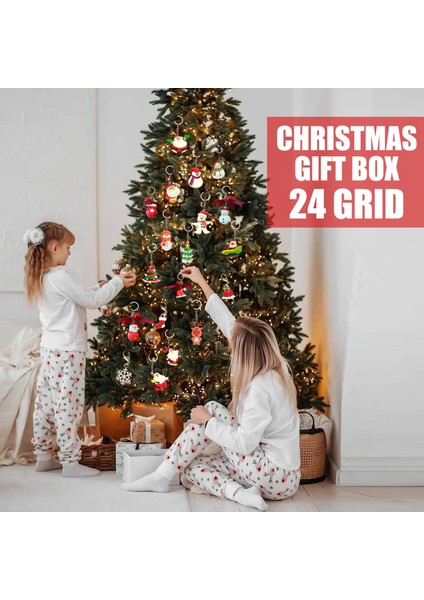 24 Adet Reçine Anahtarlık Dekorlu Çocuklar Için Noel Advent Takvimi (Yurt Dışından)
