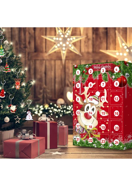 24 Adet Reçine Anahtarlık Dekorlu Çocuklar Için Noel Advent Takvimi (Yurt Dışından)