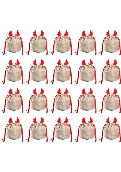 20 Adet Noel Şeker Çantaları Boynuz Çantaları B (Yurt Dışından)