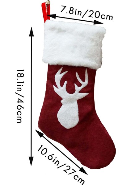 4'lü Paket Noel Çorapları Noel Ağacı Süslemesi Için Hediye Şeker Çantası (Yurt Dışından)