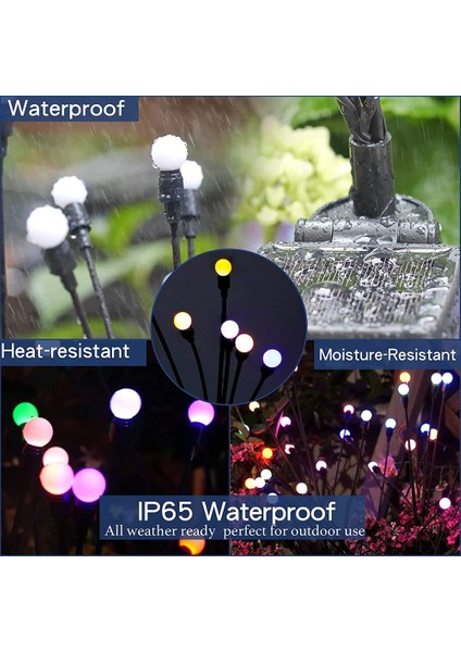 Adet LED Firefly Solar Işıklar Çim ve Topraklama Fişi Bahçe Aydınlatması (Yurt Dışından)