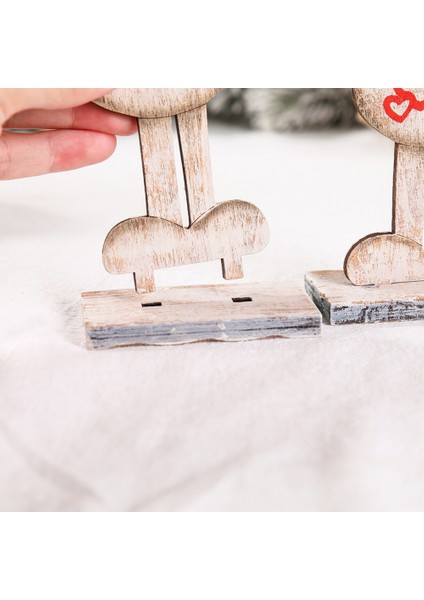 Ev Noel Süsü Için Ahşap Montajlı Noel Elk Dekorasyonu (Yurt Dışından)