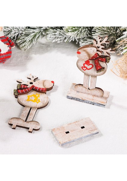 Ev Noel Süsü Için Ahşap Montajlı Noel Elk Dekorasyonu (Yurt Dışından)