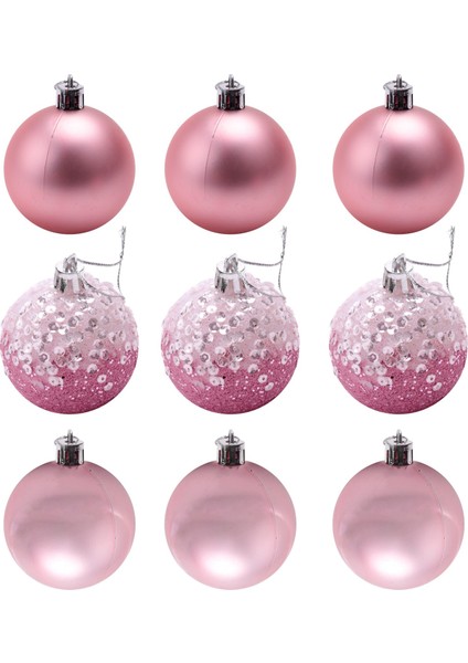 Pcs Noel Topu Süsleri Noel Ağacı Süslemeleri Topları, Pembe (Yurt Dışından)