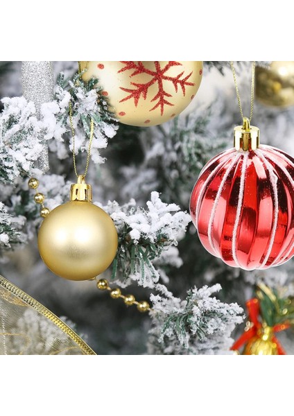 Noel Ağacı Için 44 Adet Noel Topları Süsleri - Kırmızı ve Altın (Yurt Dışından)
