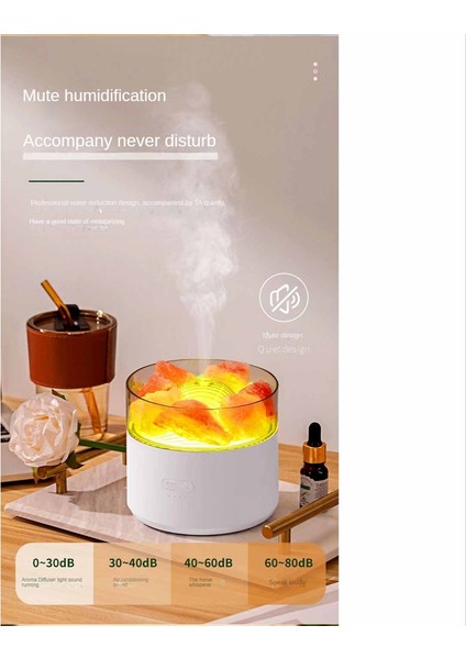 200ML USB Tuz Lambası Nemlendirici 2'si 1 Arada Gece Lambası Masaüstü Açık Yeşil (Yurt Dışından)