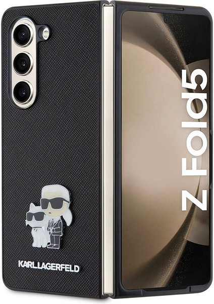 Galaxy Z Fold 5 Kılıf Orjinal Lisanslı K&c Metal Logolu Saffiano Kapak Siyah fiyatları