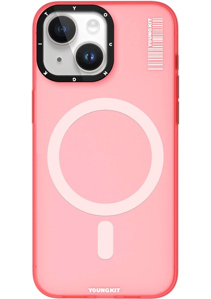 iPhone 15 Kılıf Magsafe Şarj Özellikli Youngkit Hidden Sand Serisi Kapak Pembe fiyatları