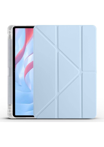 Casestreet Huawei Honor X8 Pro 11.5' Kılıf Standlı Katlanabilir Pu Silikon Tf1 Mavi