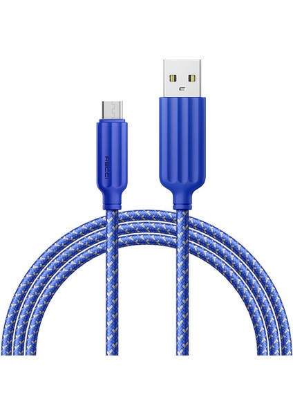 Micro USB Şarj Kablosu RTC-N23M 2.4A Hızlı Şarj Özellikli Micro To USB Kablo 1m Mavi