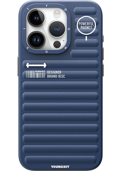 iPhone 15 Pro Max Kılıf Mat Renkli Tasarım Youngkit Original Serisi Kapak Mavi