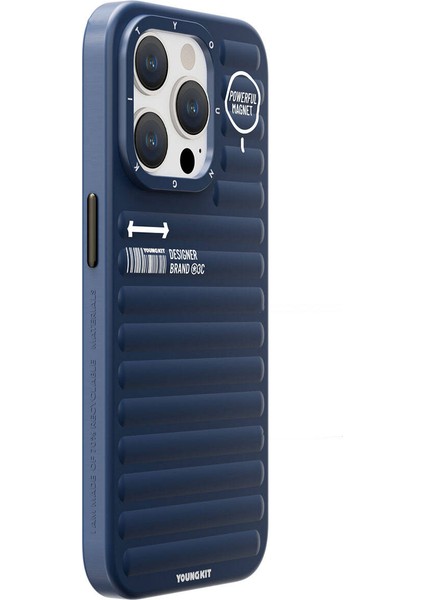iPhone 15 Pro Max Kılıf Mat Renkli Tasarım Youngkit Original Serisi Kapak Mavi