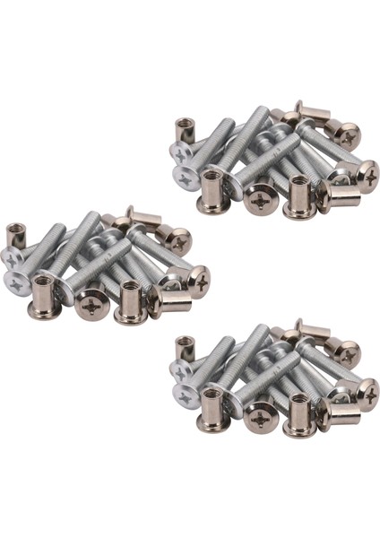 Mobilya 6X35MM Çapraz Havşa Vida Cıvata Somunları 30 Takım (Yurt Dışından)