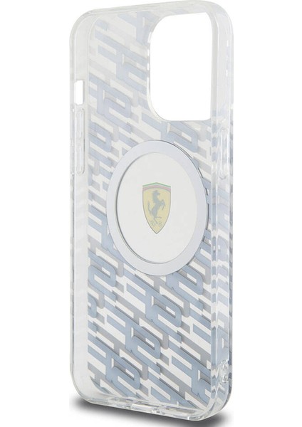 ZORE Ferrari iPhone 15 Pro Max Kılıf Ferrari Orjinal Lisanslı Magsafe Şarj Özellikli Multi Sf Kapak Gri