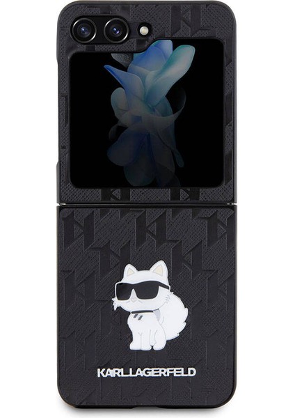 Galaxy Z Flip 5 Kılıf Orjinal Lisanslı Kl Desenli Choupette Ikonik Saffiano Siyah fiyatları