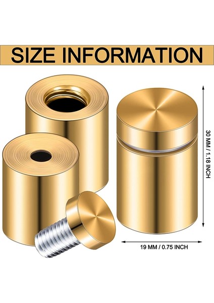 Paket Standoff Vidaları 3/4 x 6/5 Inç Altın Burcu Standoffs Asın Akrilik Resim Çerçevesi Reklam Vidaları Kiti (Yurt Dışından) fırsatları