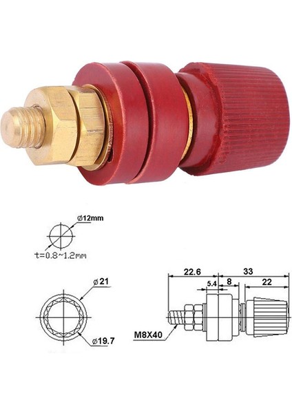 Xhhdqes 2 Adet Terminal Bağlama Direği, 555 Tip Pirinç Sütun Terminal Bloğu M8 Diş Çapı Bağlama Direği 220V-380V 200A (Yurt Dışından)