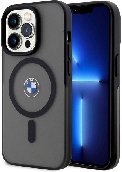 iPhone 15 Pro Max Kılıf Bmw Orjinal Lisanslı Magsafe Şarj Özellikli Iml Baskı Logolu Buzlu Mat Siyah