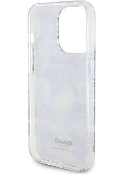 ZORE Hello Kitty iPhone 15 Pro Kılıf Hello Kitty Orjinal Lisanslı Ikonik Logolu Etiket Graffiti Kapak Beyaz