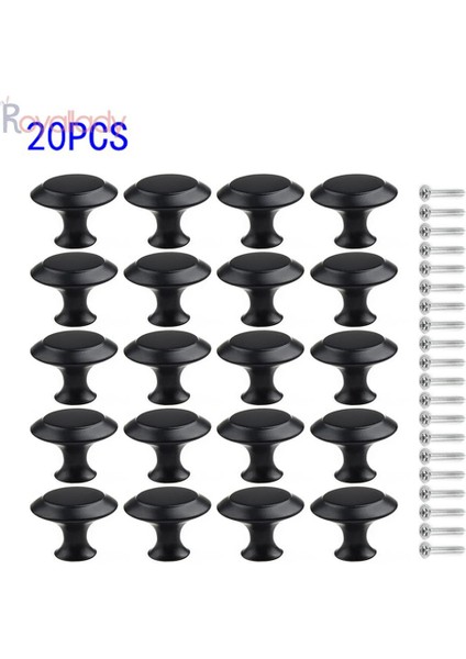 Topuz Kolu Paslanmaz Çelik 30MM Yuvarlak Topuz Kolu Dolap Banyo Siyah Vidalar Kavrama 10/20 Adet (Yurt Dışından) modelleri