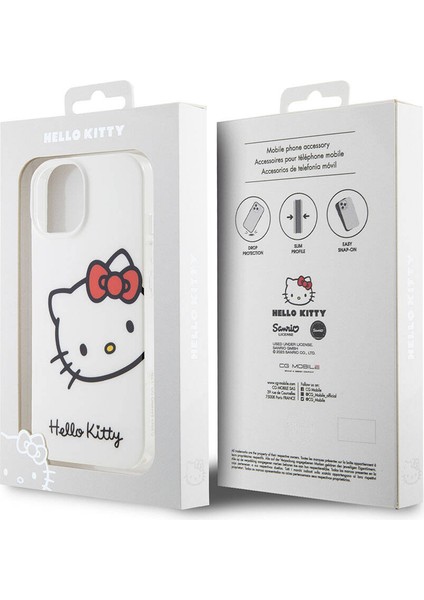 iPhone 15 Kılıf Hello Kitty Orjinal Lisanslı Yazı ve Ikonik Logolu Kitty Head Kapak Beyaz indirimleri