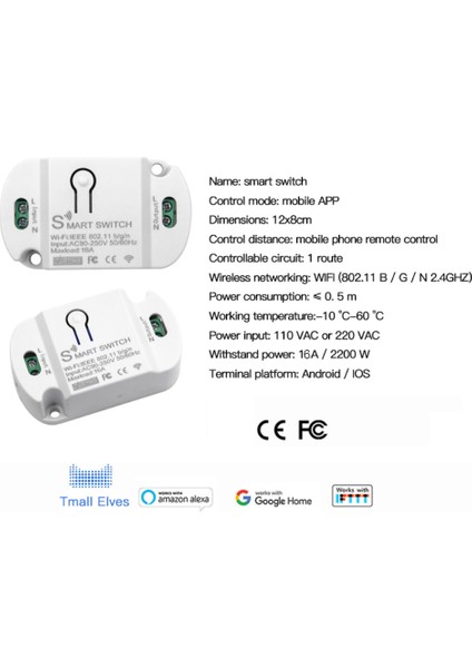 Tuya Alexa Uyumlu 16A Wifi Akıllı Anahtar Zamanlayıcı Kablosuz Uzaktan Kumanda Akıllı Ev Otomasyonu Ses Kontrol Anahtarı (Yurt Dışından)
