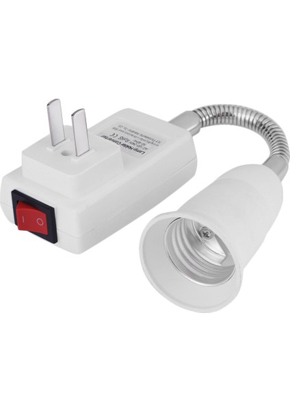 Ha E27 Lamba Ampuller Adaptör Dönüştürücü Anahtarlı Esnek Uzatma Tutucu-Beyaz ve Gümüş (Yurt Dışından)