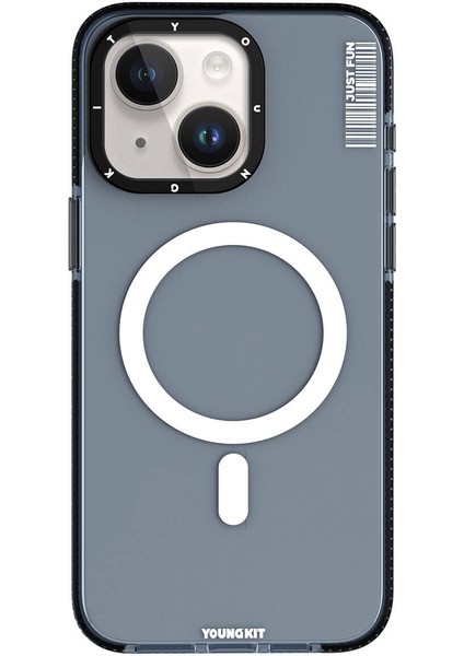 iPhone 15 Kılıf Magsafe Şarj Özellikli Youngkit Crystal Color Serisi Kapak Siyah