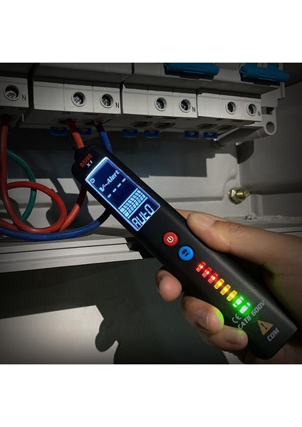 Dijital Multimetre Kalem Tipi Metre Temassız Ac/dc Gerilim Direnç Kapasite Hz Test Cihazı El Feneri ile (Pilsiz) (Yurt Dışından)