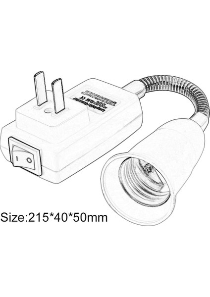 Ha E27 Lamba Ampuller Adaptör Dönüştürücü Anahtarlı Esnek Uzatma Tutucu-Beyaz ve Gümüş (Yurt Dışından)
