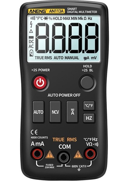 Sıcaklık Test Cihazı ile Dijital Multimetre True Rms LCD Ekran 4000 Sayım Otomatik Değişen Ac/dc Transistör Gerilim Amplifikatörü Ohm Frekans Kapasite Ölçer (Yurt Dışından) fiyatları