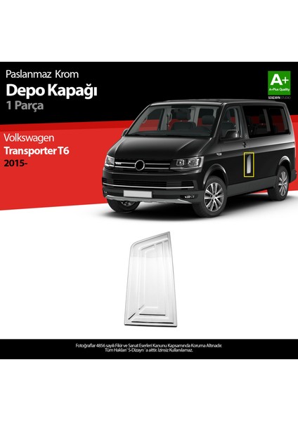 Volkswagen T6 Transporter Krom Depo Kapağı 2015-2019 A+ Kalite