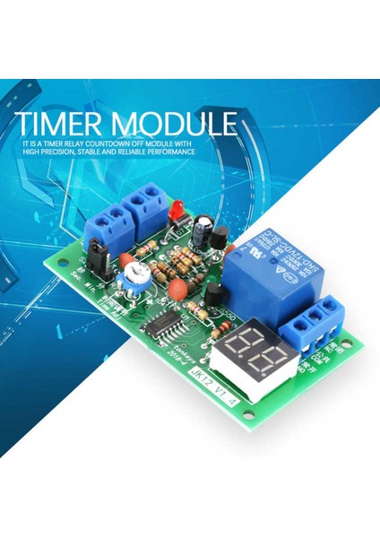 Zamanlayıcı Modülü DC12V LED Ekran Geri Sayım Zamanlama Gecikmesi Röle Anahtarını Kapatma (Yurt Dışından)