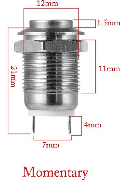 【ayak Kanepe】gotorade Çok Renkli Başlangıç Su Geçirmez 250V Anlık Basmalı Düğme Anahtarı 12MM Metal (Yurt Dışından) modelleri