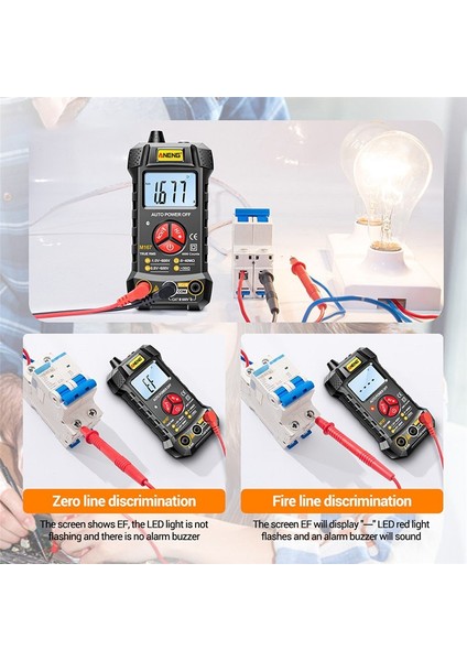 Aneng Taşınabilir LCD Akıllı Dijital Multimetre Ac/dc Gerilim Test Cihazı Akım Direnç Ölçer Ampermetre Otomatik Aralığı Multitester Test Probu ile El Feneri Profesyonel Araç (Yurt Dışından)