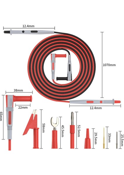 P1503B Multimetre Test Kabloları Kiti, Timsah Klipsli Dijital Multimetre Kabloları Değiştirilebilir Multimetre Prob Uçları (Yurt Dışından) fırsatları