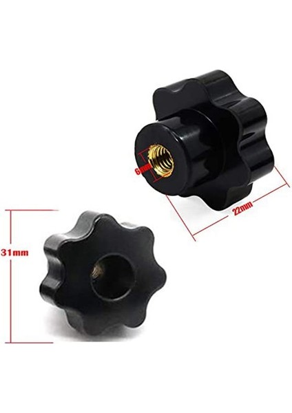 10 Adet M6 Dişi Topuz Vidaları M6 x 32MM Dişi Dişli Yıldız Kafa Sıkma Topuzu Kavrama Siyah (Yurt Dışından) fiyatları