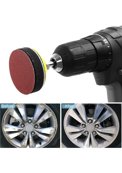 200 Adet Zımpara Diskleri Ped Seti, 50MM Cırt Cırtlı Zımpara Kağıdı ile Köpük Parlatma Pedi, Irmik Zımpara Diskleri Döner Aletler Için (Yurt Dışından)