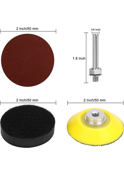 200 Adet Zımpara Diskleri Ped Seti, 50MM Cırt Cırtlı Zımpara Kağıdı ile Köpük Parlatma Pedi, Irmik Zımpara Diskleri Döner Aletler Için (Yurt Dışından)